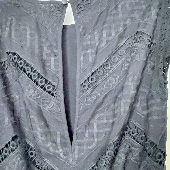 ANTHRO ELEVENSES BLACK LACE ROMPER XS BOHO FESTIVAL CROCHET - Picture 6 of 11